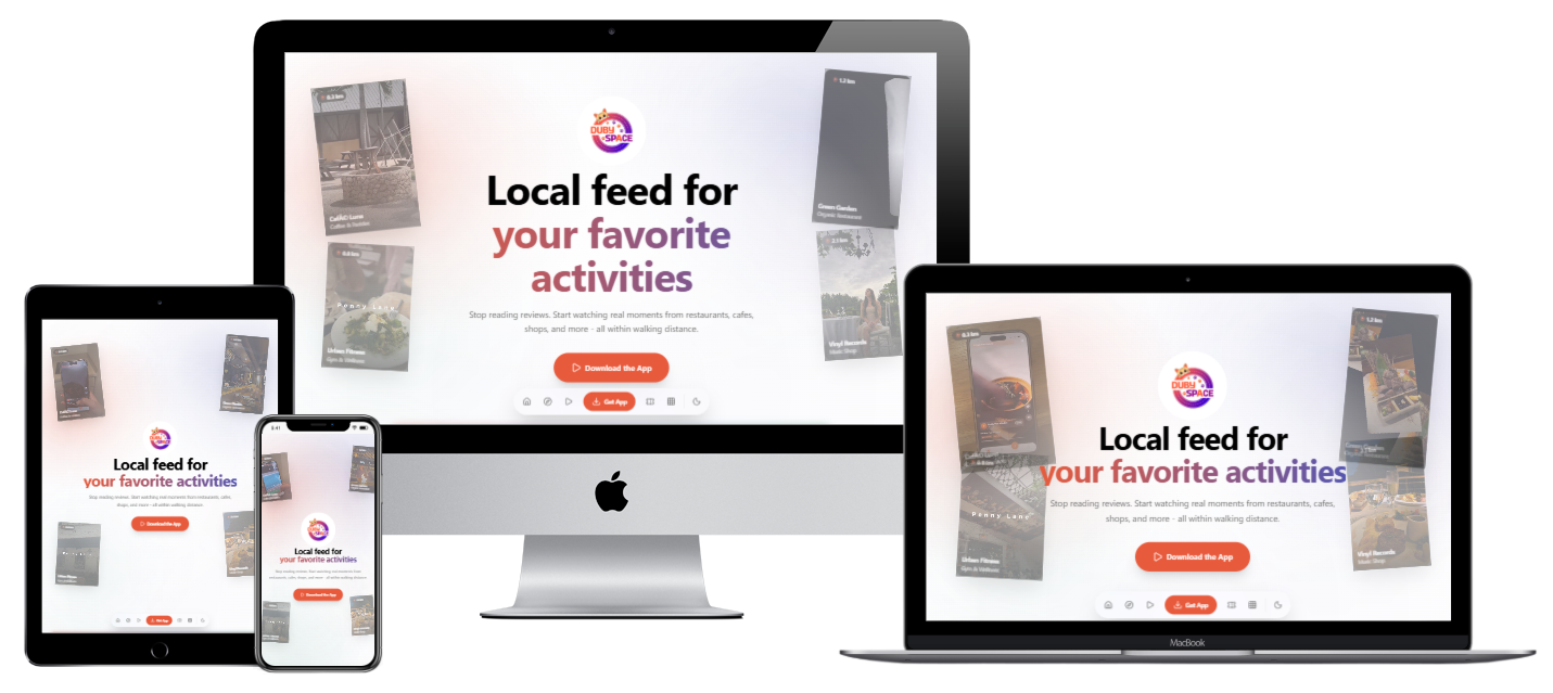 DubySpace - Professional web application screenshot showcasing React, Tailwind CSS, Framer Motion development
